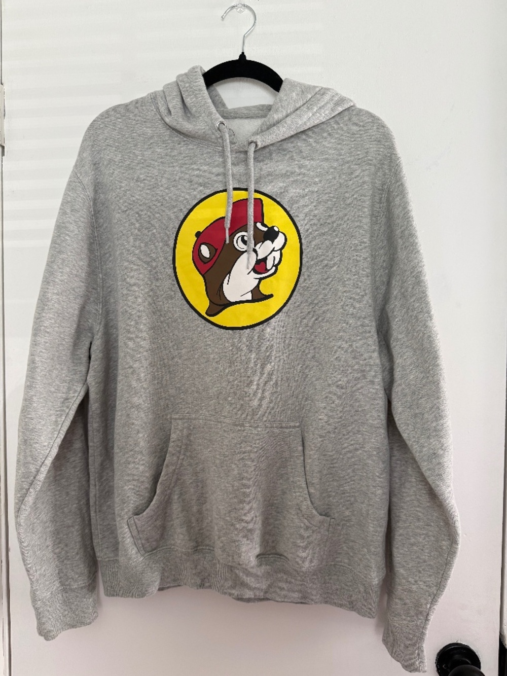 Buc-ee’s Gray Logo Pullover Hoodie Sweatshirt Size Large